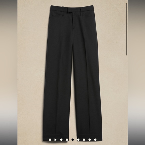 Banana Republic Lido Wide Leg Italian Wool Pants Black 2 - Picture 5 of 8
